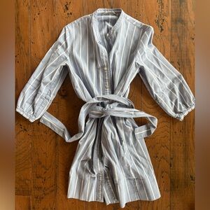 Blue and white Everlane striped belted dress.  Cotton, size 0.